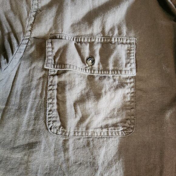 Mens Mutual Weave Short Sleeve Button Up Shirt Surplus Military Safari Green XL - Picture 7 of 13